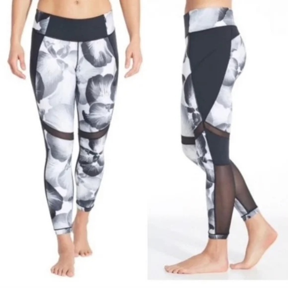 Calia by Carrie Underwood Essential Print 7/8 Leggings Size Small S Floral Mesh
